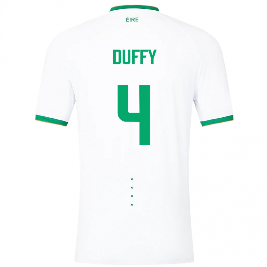 Women Football Ireland Shane Duffy #4 White Away Jersey 24-26 T-Shirt Nz