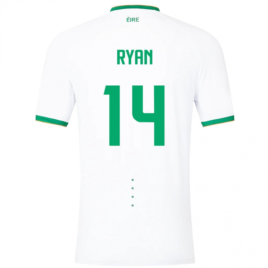 Women Football Ireland John Ryan #14 White Away Jersey 24-26 T-Shirt Nz