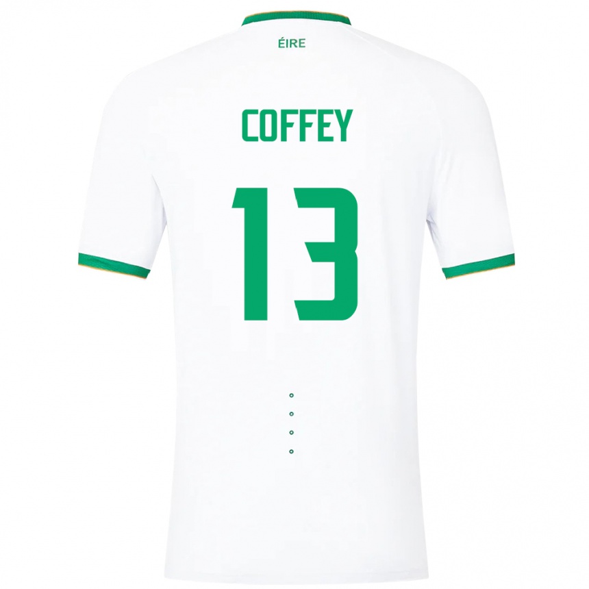 Women Football Ireland Fiachra Coffey #13 White Away Jersey 24-26 T-Shirt Nz