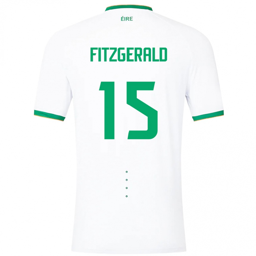 Women Football Ireland Kyle Fitzgerald #15 White Away Jersey 24-26 T-Shirt Nz