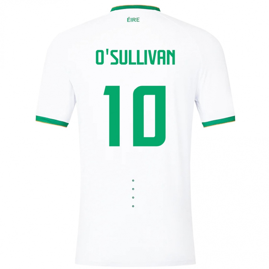 Women Football Ireland Denise O'sullivan #10 White Away Jersey 24-26 T-Shirt Nz