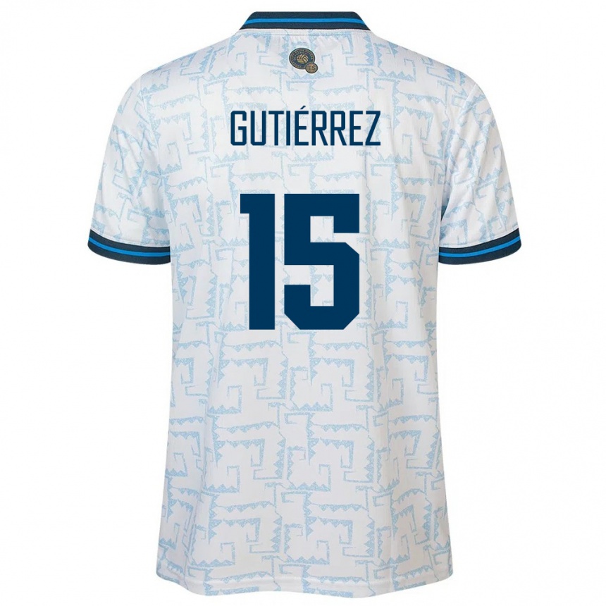 Women Football El Salvador Danya Gutiérrez #15 White Away Jersey 24-26 T-Shirt Nz