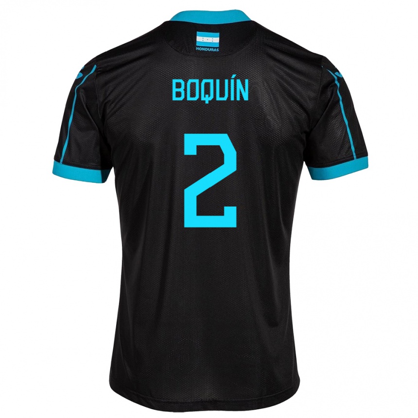 Women Football Honduras Stiven Boquín #2 Black Away Jersey 24-26 T-Shirt Nz