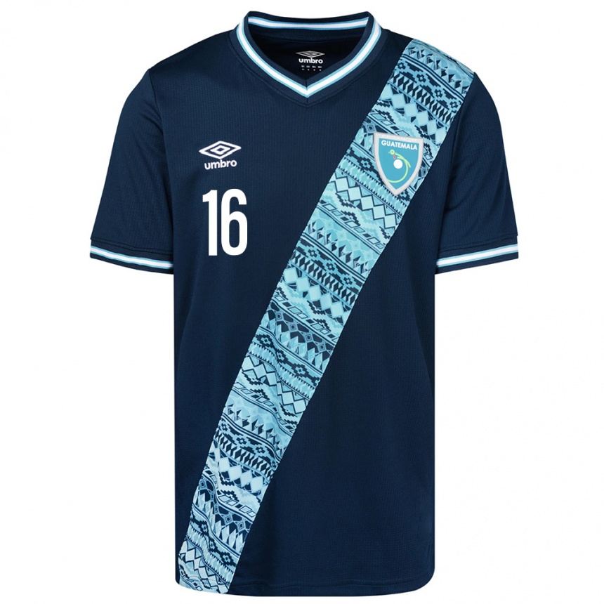 Women Football Guatemala Jemery Myvett #16 Blue Away Jersey 24-26 T-Shirt Nz