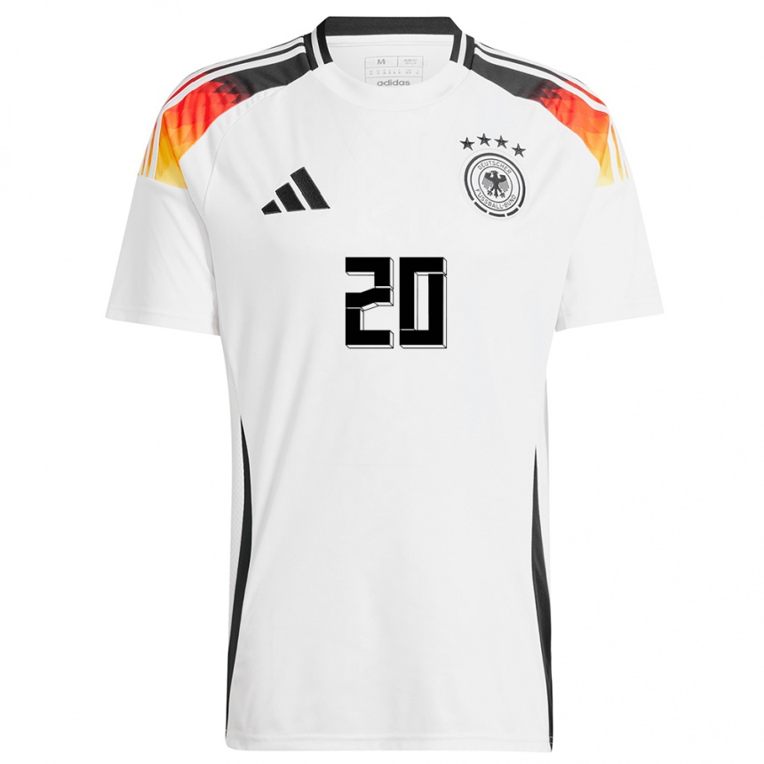 Kids Football Germany Karim Adeyemi #20 White Home Jersey 24-26 T-Shirt Nz