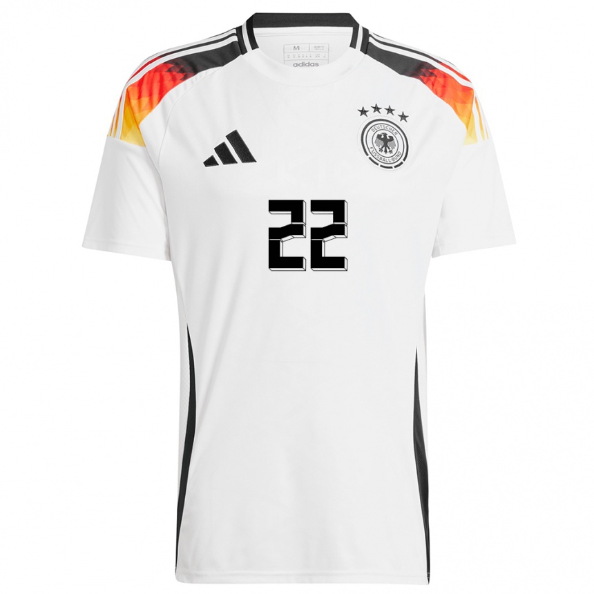 Kids Football Germany Sarai Linder #22 White Home Jersey 24-26 T-Shirt Nz