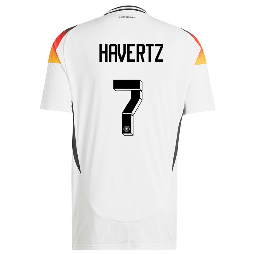 Kids Football Germany Kai Havertz #7 White Home Jersey 24-26 T-Shirt Nz