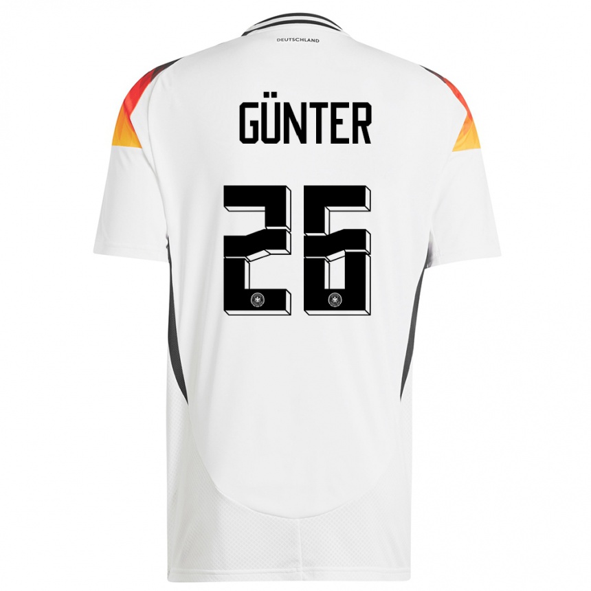 Kids Football Germany Christian Günter #26 White Home Jersey 24-26 T-Shirt Nz