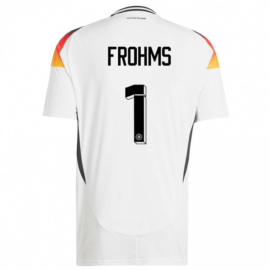 Kids Football Germany Merle Frohms #1 White Home Jersey 24-26 T-Shirt Nz