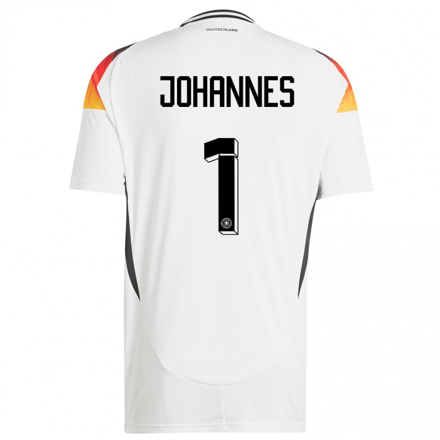 Kids Football Germany Stina Johannes #1 White Home Jersey 24-26 T-Shirt Nz