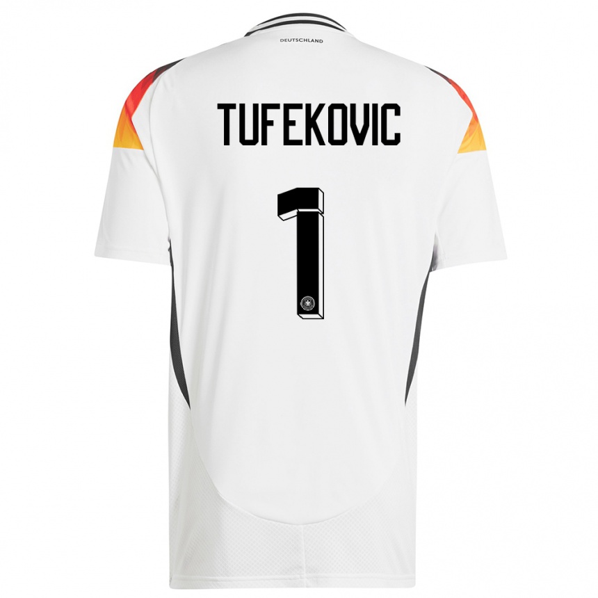 Kids Football Germany Martina Tufekovic #1 White Home Jersey 24-26 T-Shirt Nz