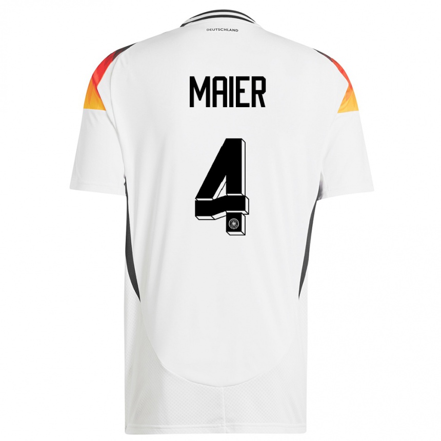 Kids Football Germany Leonie Maier #4 White Home Jersey 24-26 T-Shirt Nz