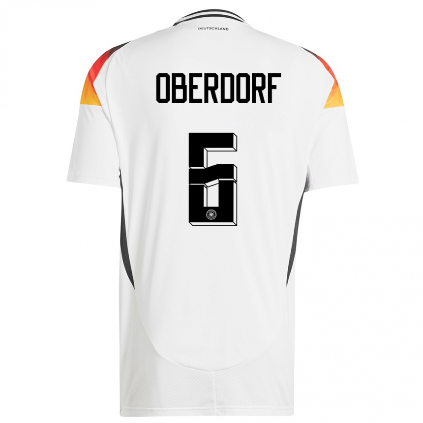 Kids Football Germany Lena Oberdorf #6 White Home Jersey 24-26 T-Shirt Nz