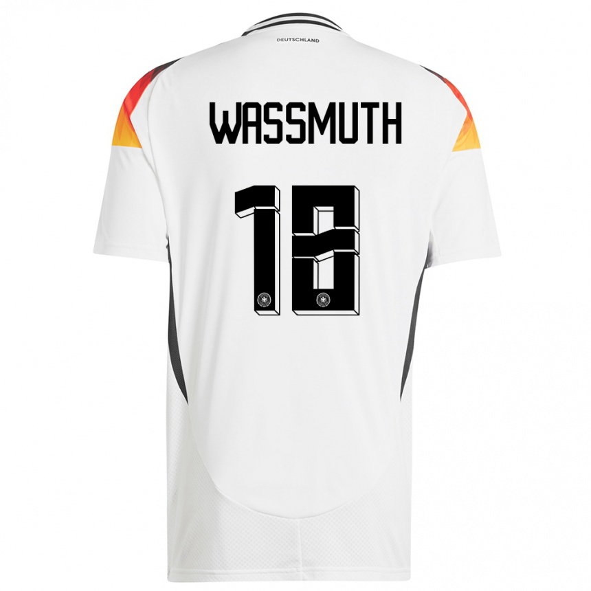 Kids Football Germany Tabea Wabmuth #18 White Home Jersey 24-26 T-Shirt Nz