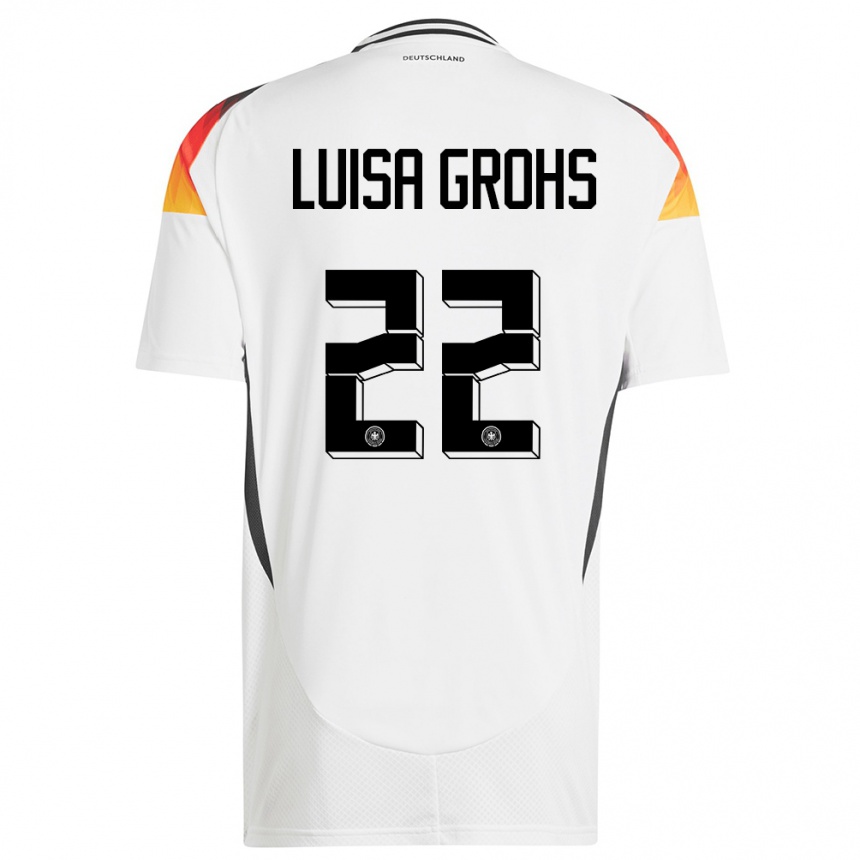 Kids Football Germany Maria Luisa Grohs #22 White Home Jersey 24-26 T-Shirt Nz