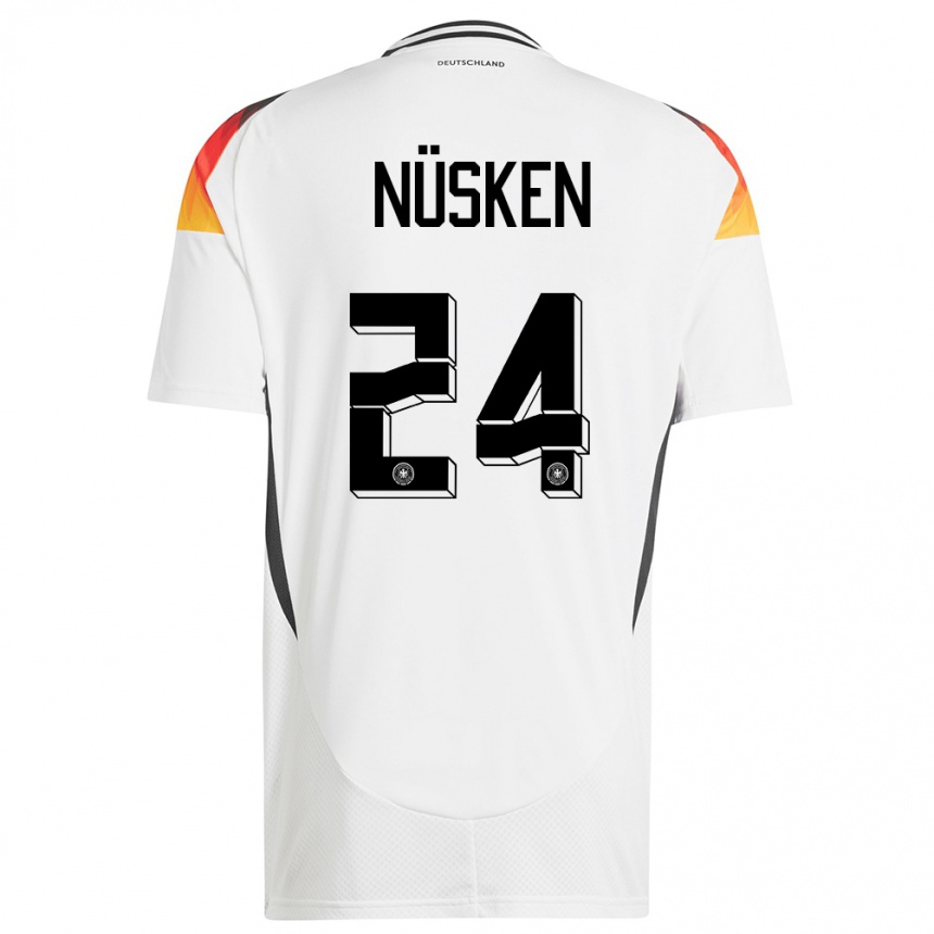 Kids Football Germany Sjoeke Nusken #24 White Home Jersey 24-26 T-Shirt Nz