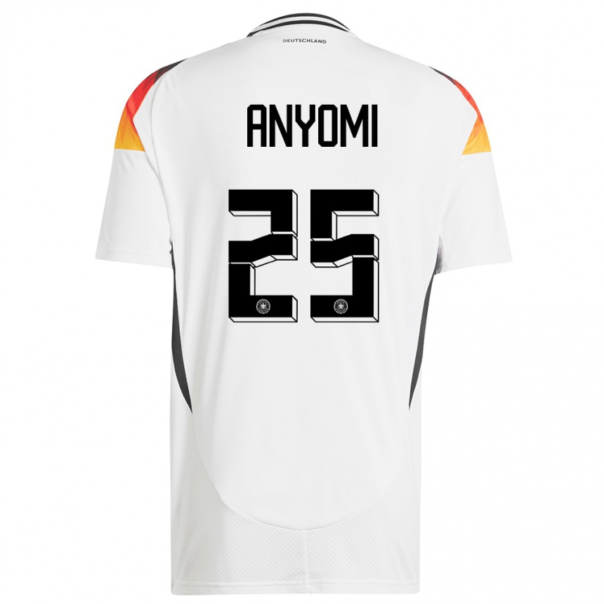 Kids Football Germany Nicole Anyomi #25 White Home Jersey 24-26 T-Shirt Nz