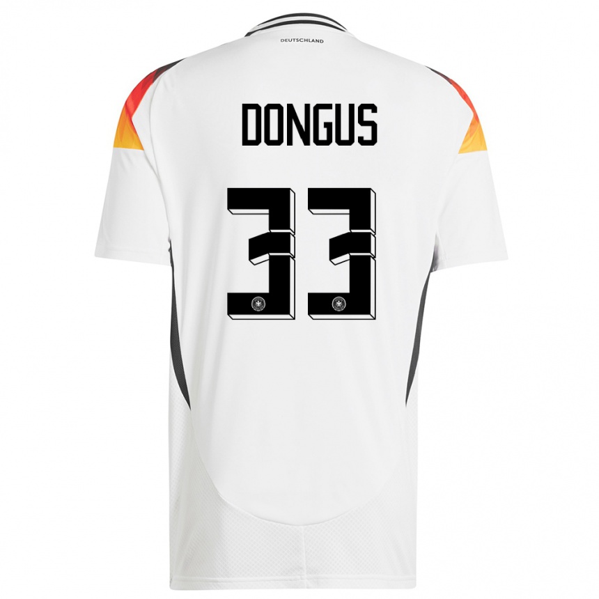 Kids Football Germany Fabienne Dongus #33 White Home Jersey 24-26 T-Shirt Nz