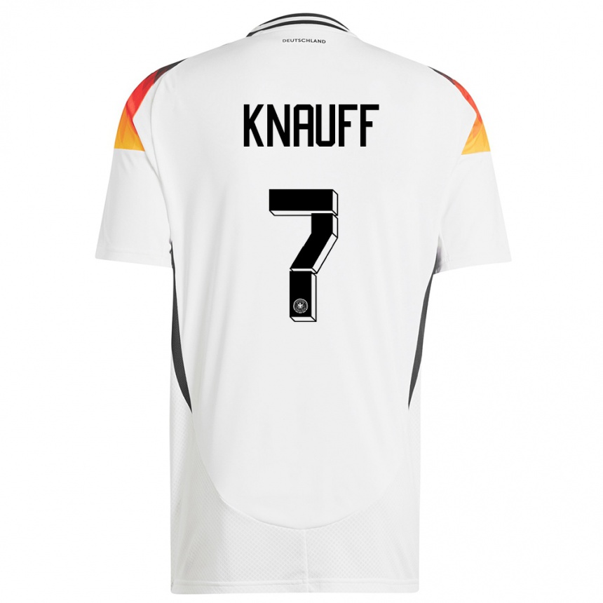 Kids Football Germany Ansgar Knauff #7 White Home Jersey 24-26 T-Shirt Nz