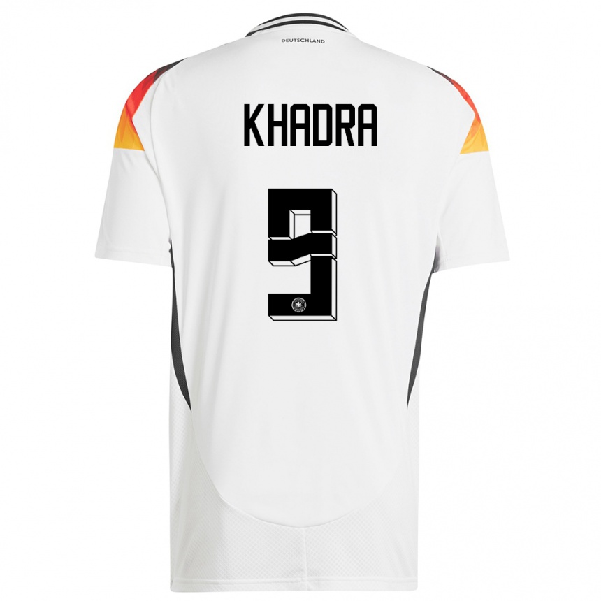 Kids Football Germany Reda Khadra #9 White Home Jersey 24-26 T-Shirt Nz