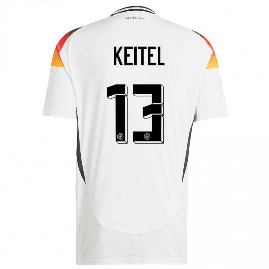 Kids Football Germany Yannik Keitel #13 White Home Jersey 24-26 T-Shirt Nz