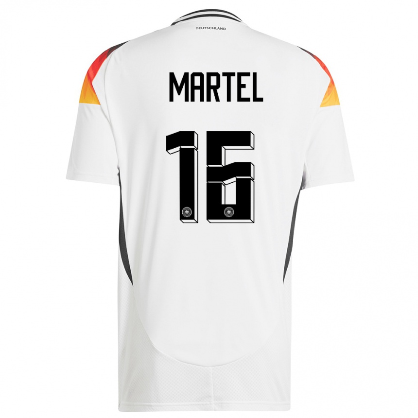 Kids Football Germany Eric Martel #16 White Home Jersey 24-26 T-Shirt Nz