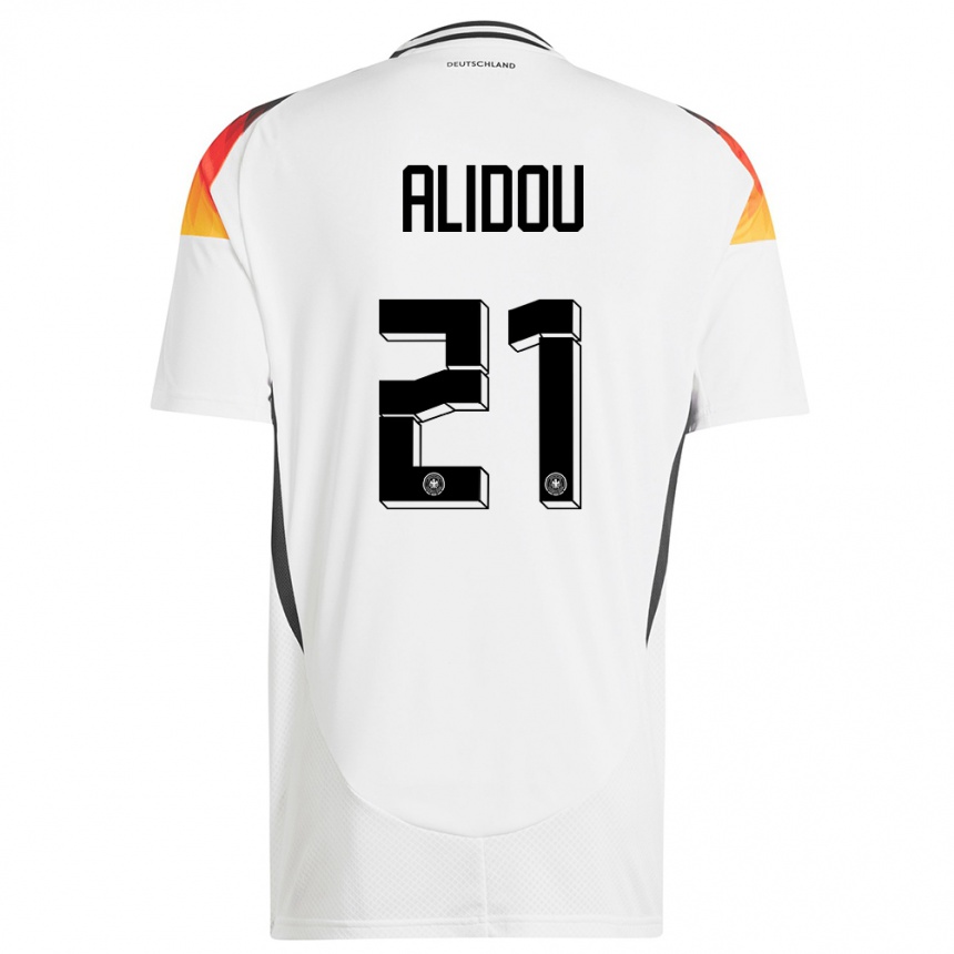 Kids Football Germany Faride Alidou #21 White Home Jersey 24-26 T-Shirt Nz