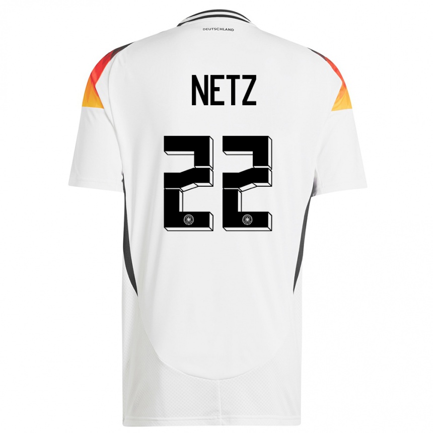 Kids Football Germany Luca Netz #22 White Home Jersey 24-26 T-Shirt Nz