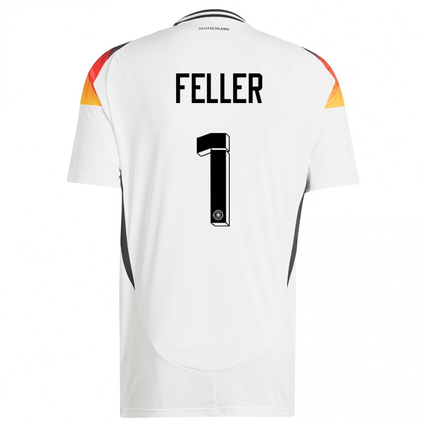 Kids Football Germany Frank Feller #1 White Home Jersey 24-26 T-Shirt Nz