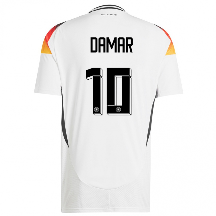 Kids Football Germany Muhammed Damar #10 White Home Jersey 24-26 T-Shirt Nz