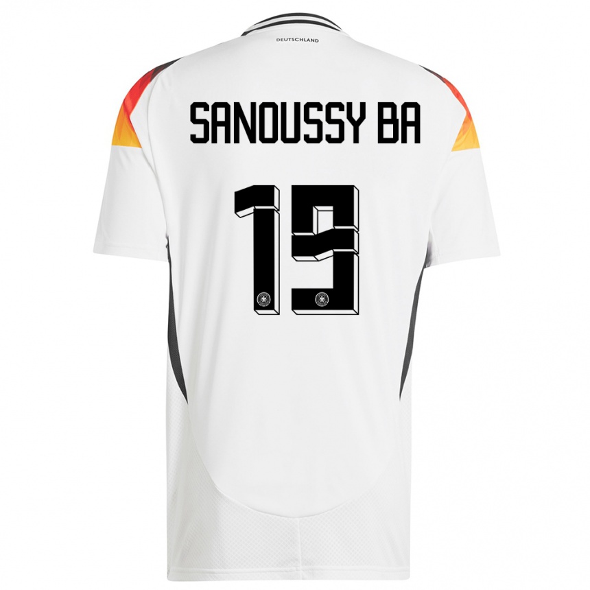 Kids Football Germany Sanoussy Ba #19 White Home Jersey 24-26 T-Shirt Nz