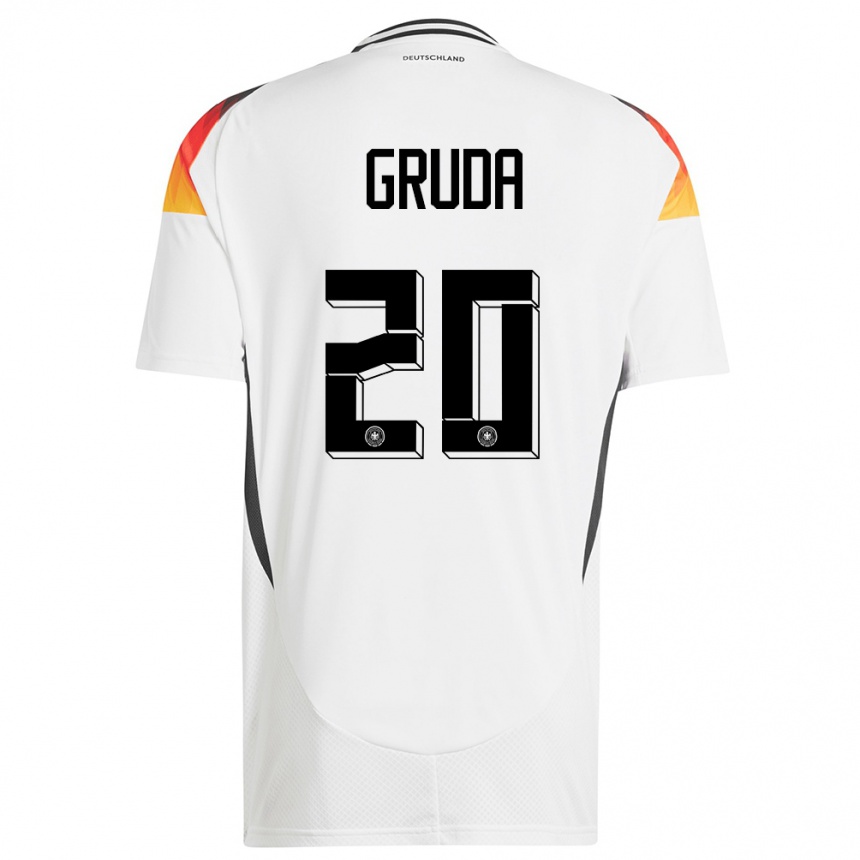 Kids Football Germany Brajan Gruda #20 White Home Jersey 24-26 T-Shirt Nz