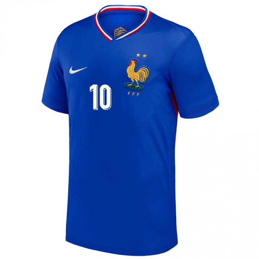 Kids Football France Rayan Cherki #10 Blue Home Jersey 24-26 T-Shirt Nz