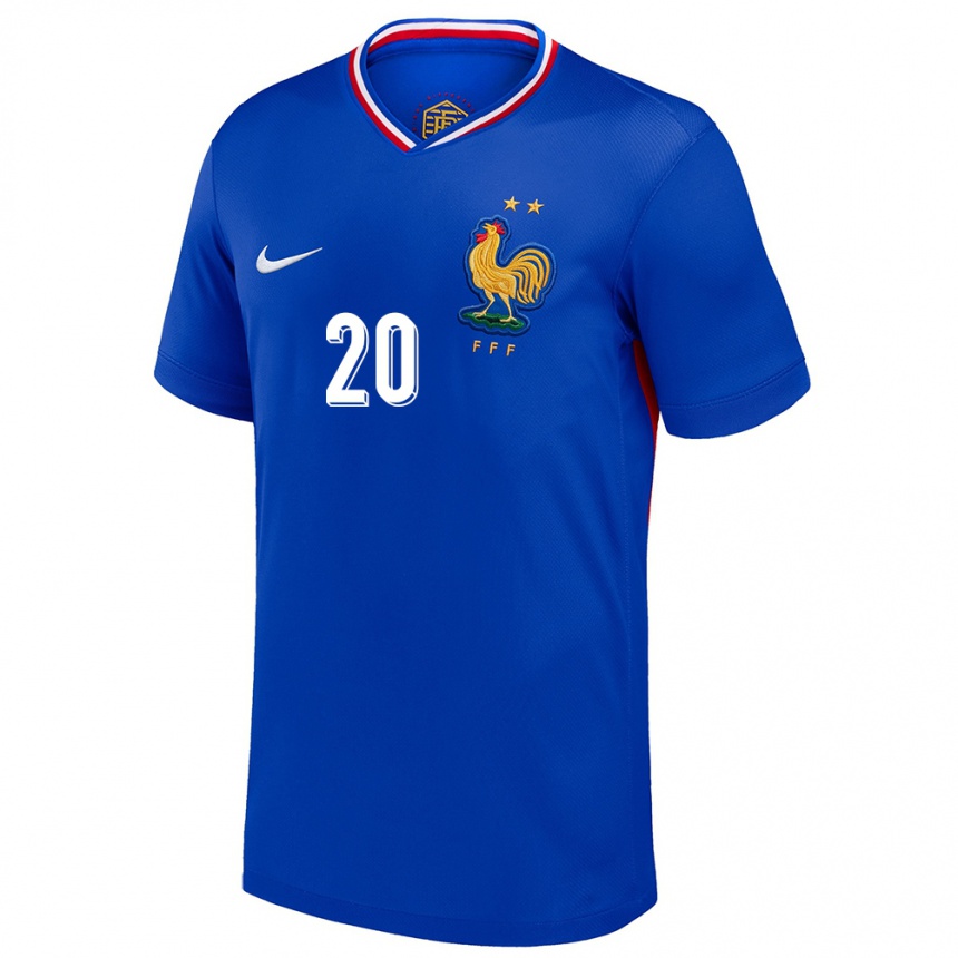 Kids Football France Ousmane Camara #20 Blue Home Jersey 24-26 T-Shirt Nz