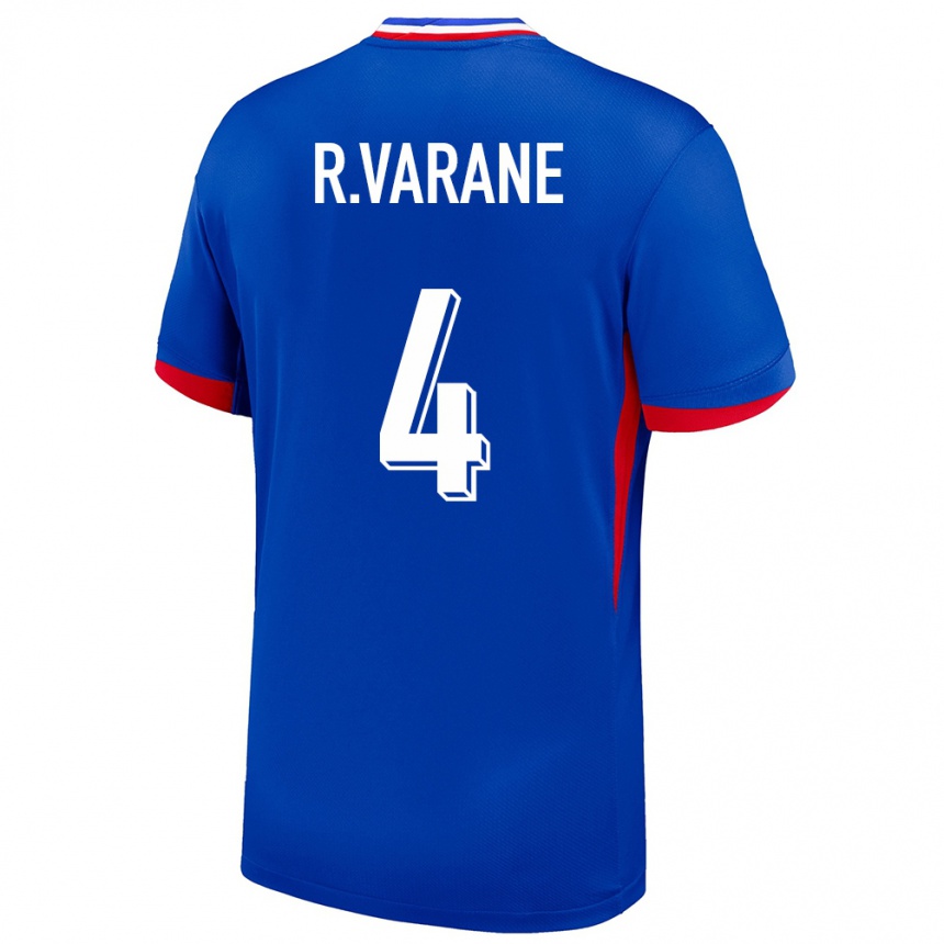 Kids Football France Raphael Varane #4 Blue Home Jersey 24-26 T-Shirt Nz