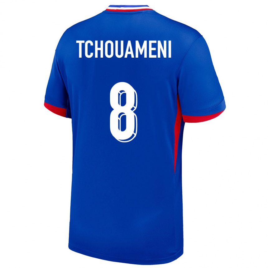 Kids Football France Aurelien Tchouameni #8 Blue Home Jersey 24-26 T-Shirt Nz