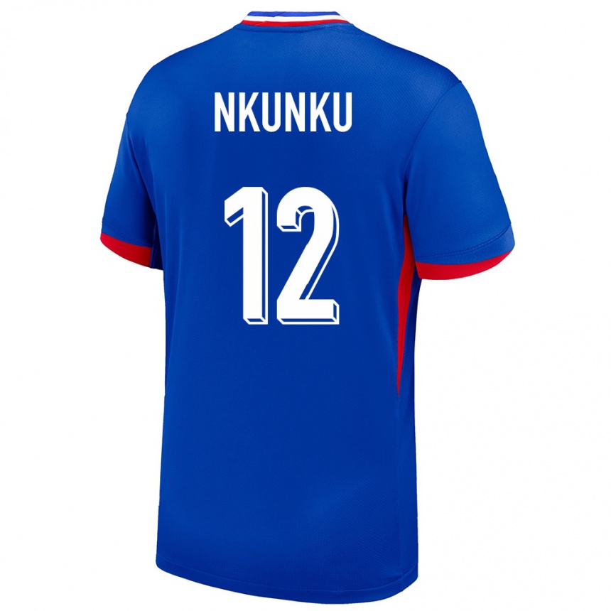 Kids Football France Christopher Nkunku #12 Blue Home Jersey 24-26 T-Shirt Nz