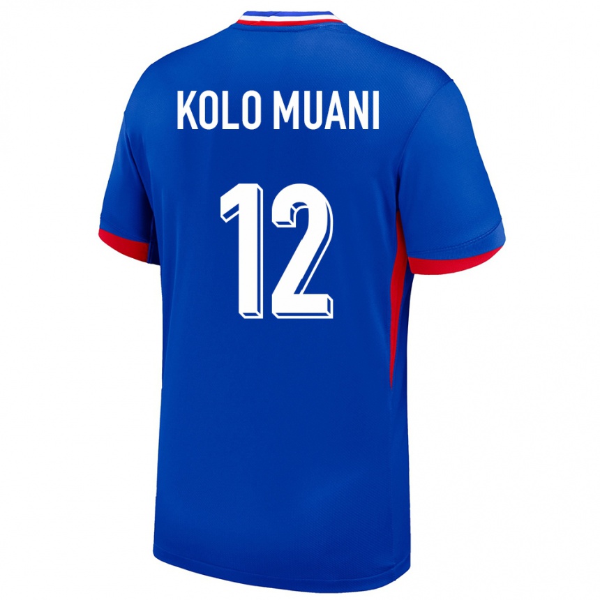 Kids Football France Randal Kolo Muani #12 Blue Home Jersey 24-26 T-Shirt Nz