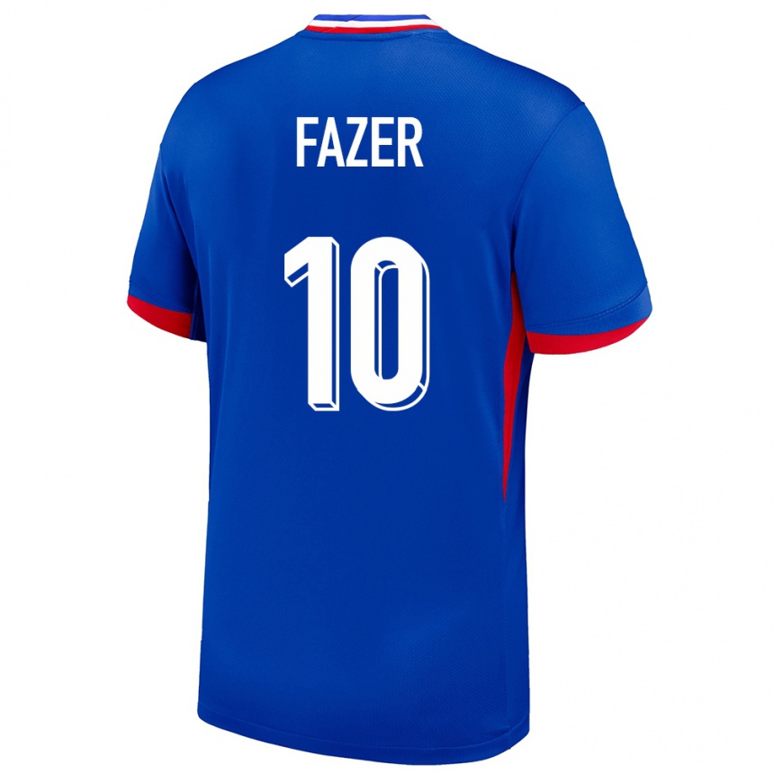 Kids Football France Laurina Fazer #10 Blue Home Jersey 24-26 T-Shirt Nz