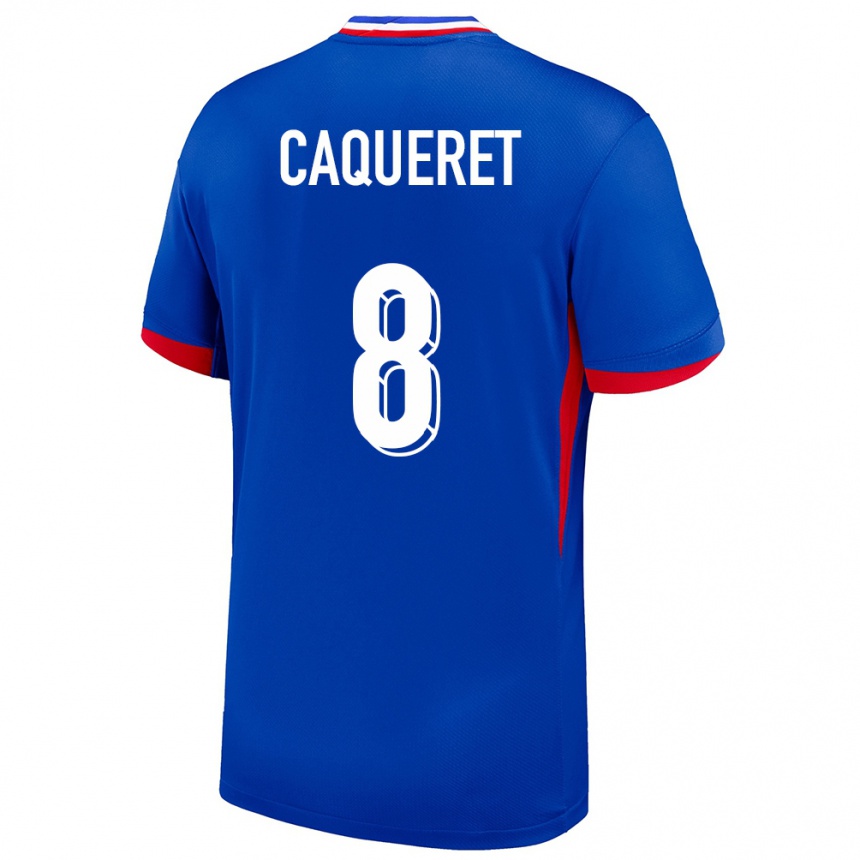 Kids Football France Maxence Caqueret #8 Blue Home Jersey 24-26 T-Shirt Nz