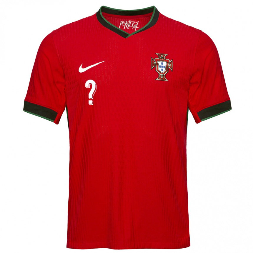 Kids Football Portugal Your Name #0 Red Home Jersey 24-26 T-Shirt Nz