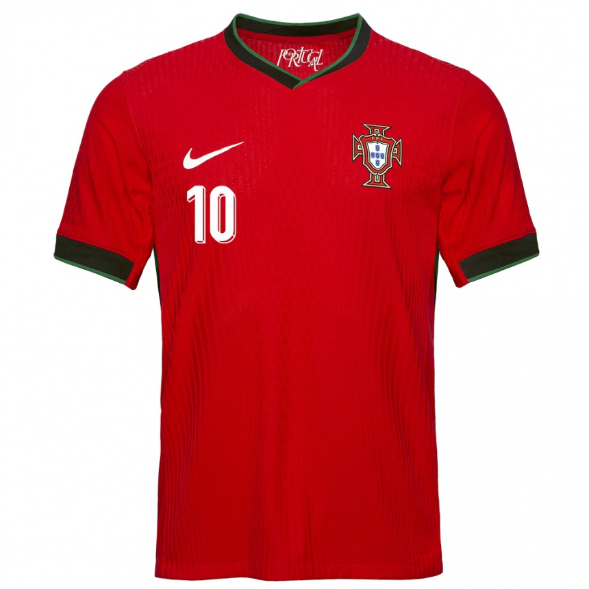 Kids Football Portugal Bernardo Silva #10 Red Home Jersey 24-26 T-Shirt Nz