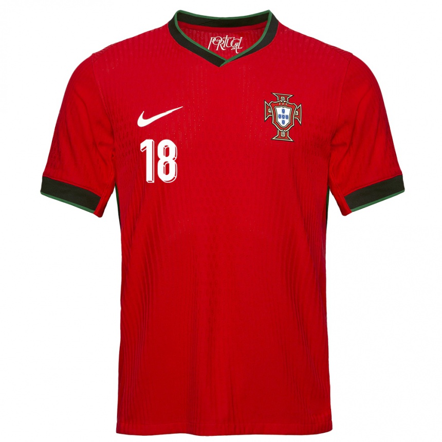 Kids Football Portugal Carolina Mendes #18 Red Home Jersey 24-26 T-Shirt Nz