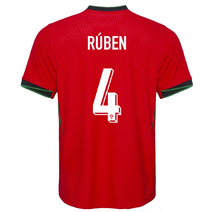 Kids Football Portugal Ruben Dias #4 Red Home Jersey 24-26 T-Shirt Nz