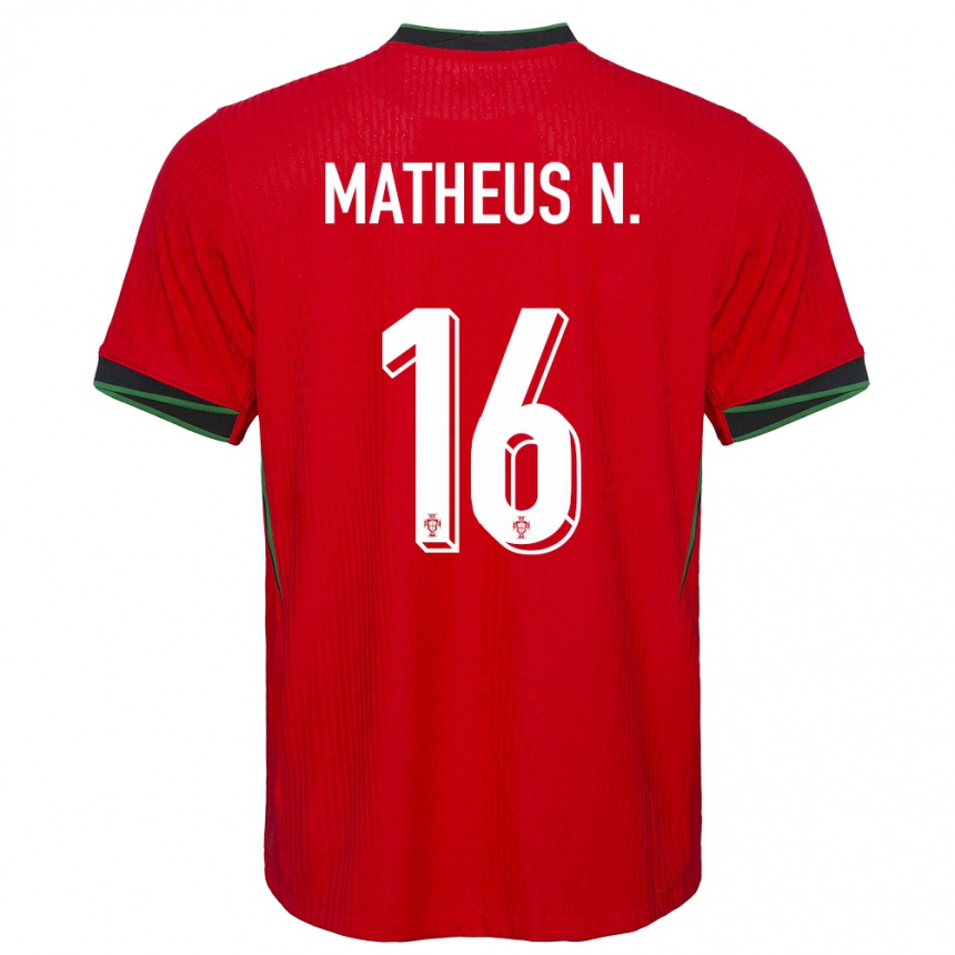 Kids Football Portugal Matheus Nunes #16 Red Home Jersey 24-26 T-Shirt Nz