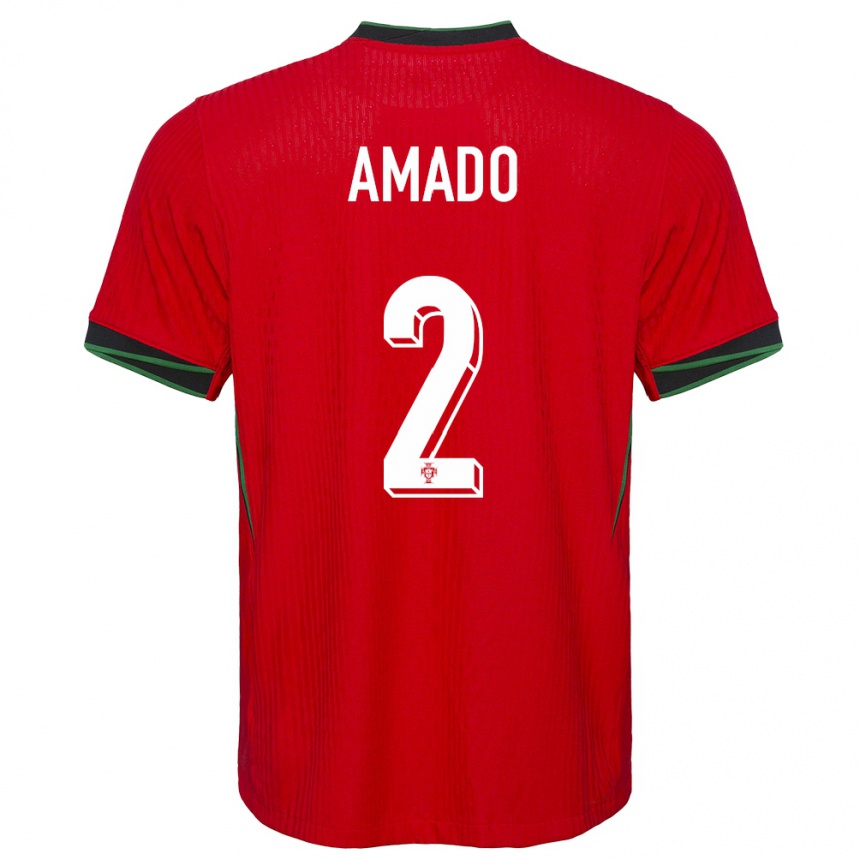 Kids Football Portugal Catarina Amado #2 Red Home Jersey 24-26 T-Shirt Nz