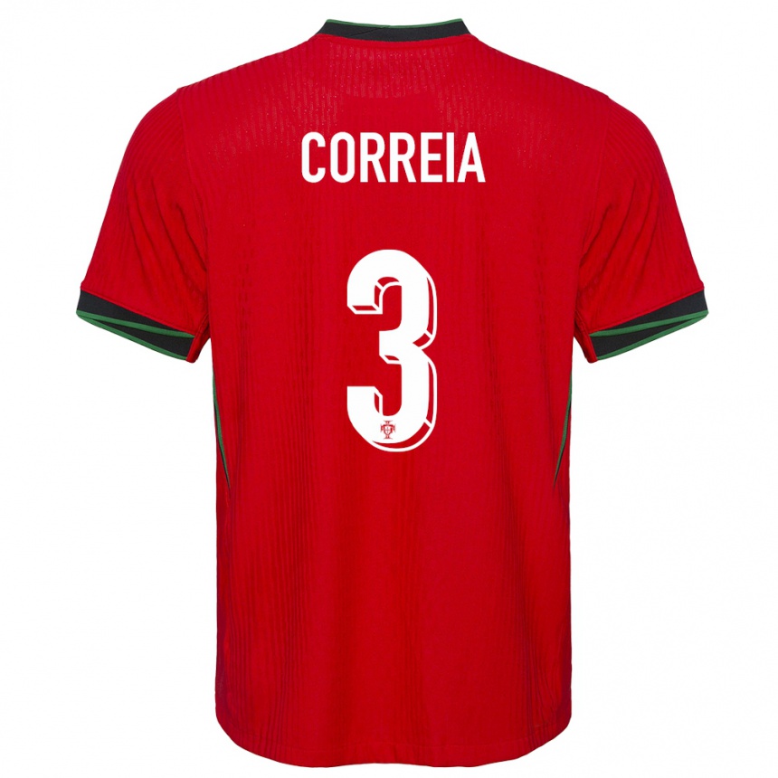 Kids Football Portugal Alicia Correia #3 Red Home Jersey 24-26 T-Shirt Nz