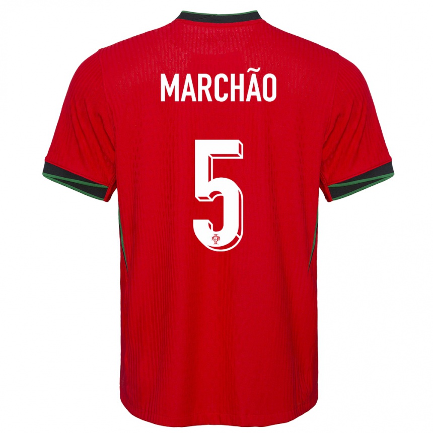 Kids Football Portugal Joana Marchao #5 Red Home Jersey 24-26 T-Shirt Nz