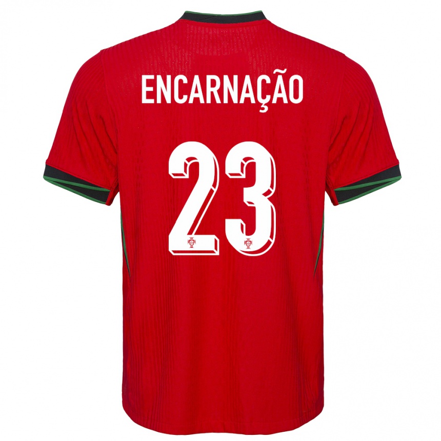 Kids Football Portugal Telma Encarnacao #23 Red Home Jersey 24-26 T-Shirt Nz