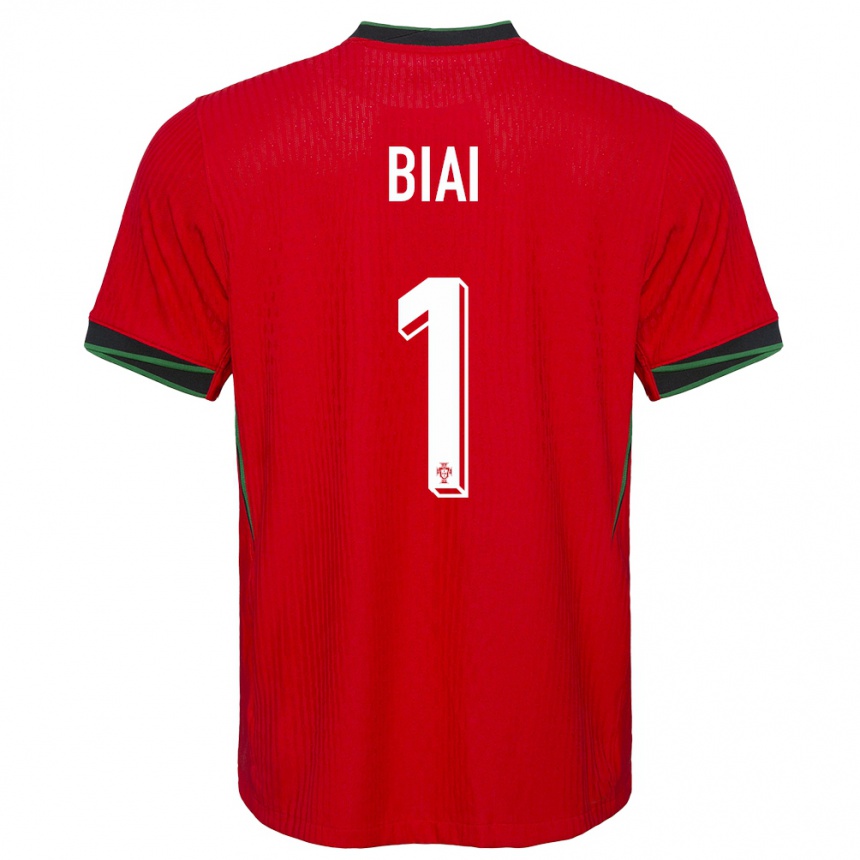 Kids Football Portugal Celton Biai #1 Red Home Jersey 24-26 T-Shirt Nz